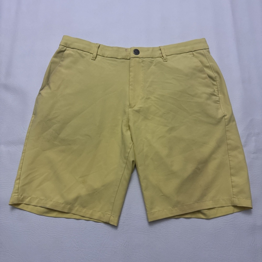 Bonobos Athletic Shorts Mens 33 Yellow 9" Golf Lightweight Flat Tech Tennis